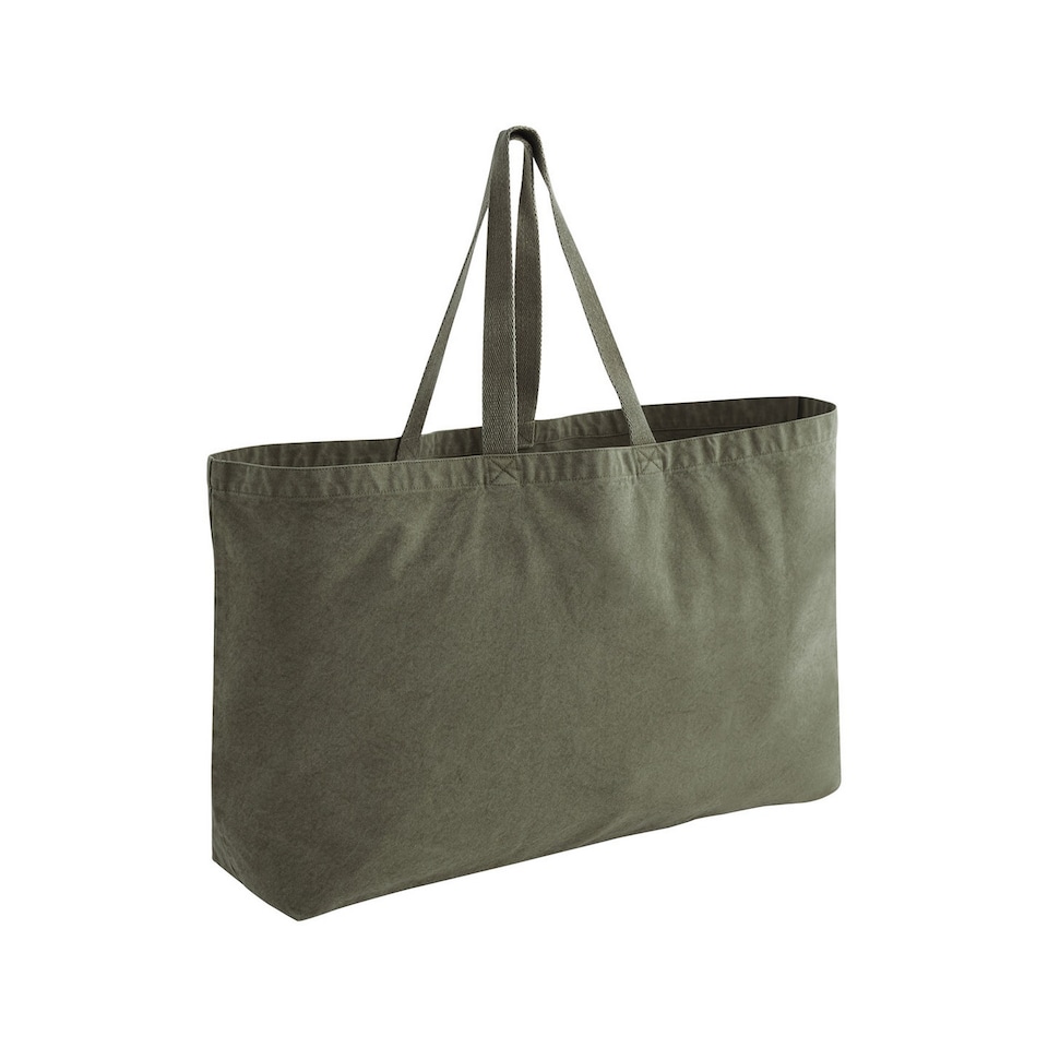 Westford Mill Washed Garment Dyed Oversized Tote Bag | Green | Vintage Moss | 1