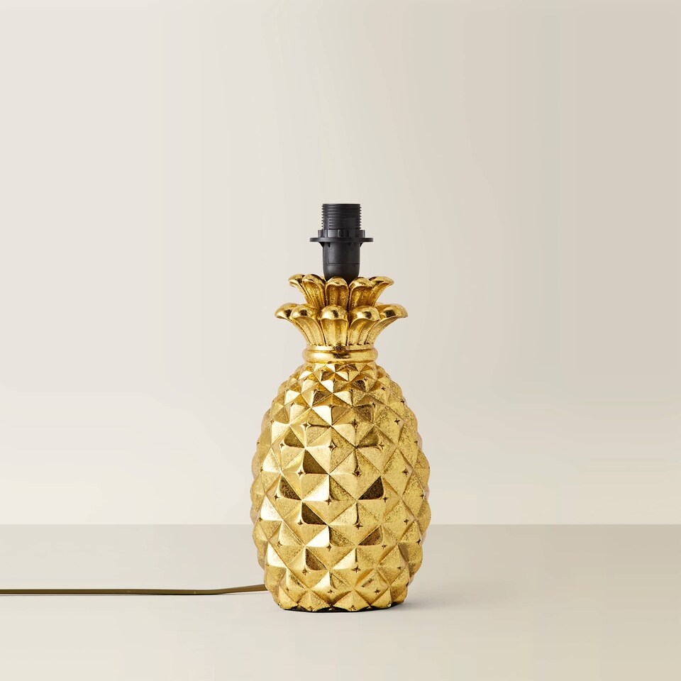 image 1 of ValueLights Contemporary Pineapple Design Gold Effect Table Lamp Base
