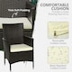 image 4 of Outsunny 2 Pieces Outdoor Rattan Armchair Garden Dining Chair Set Coffee