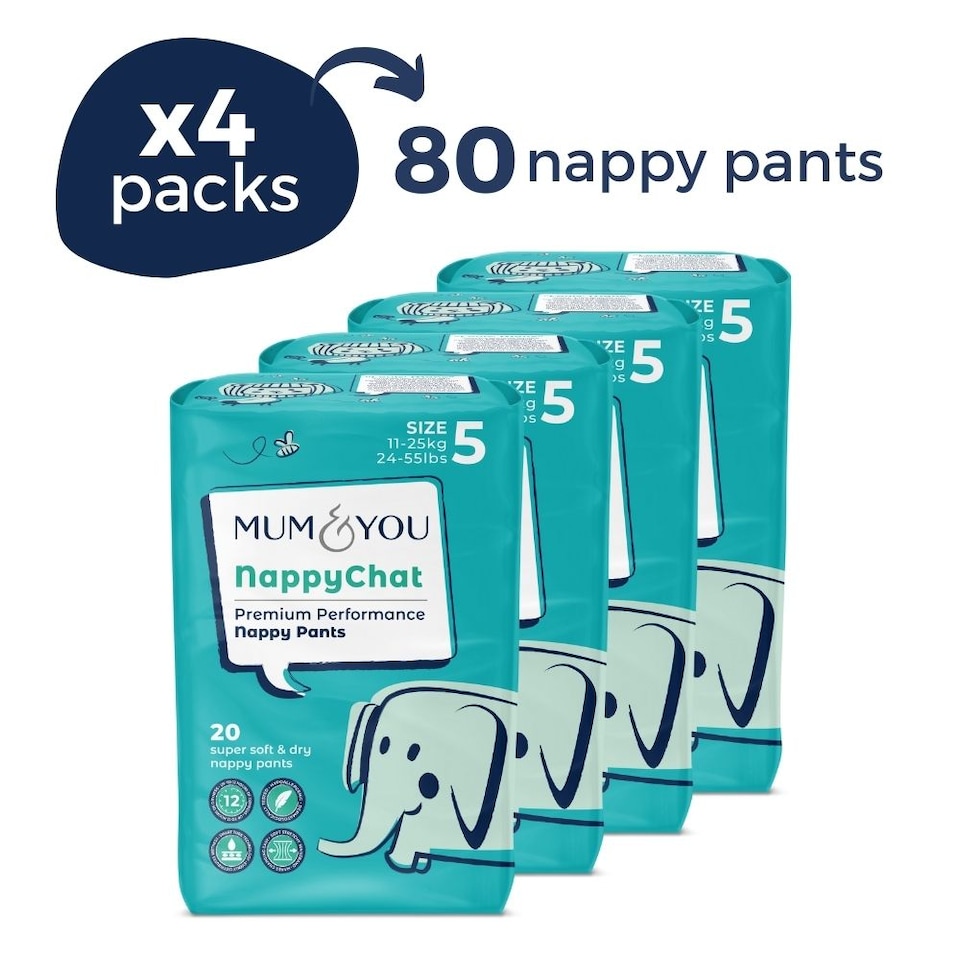 Nappy Pants Size 5 - 4 Pack