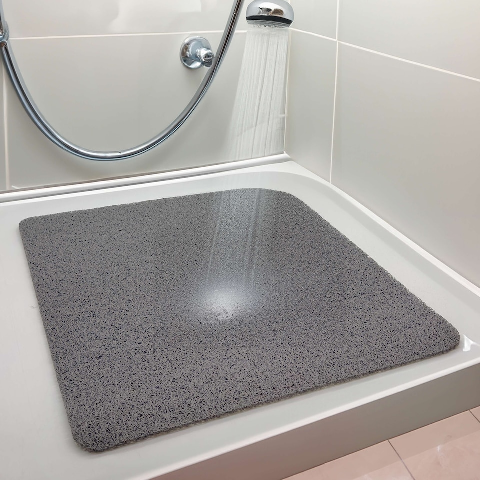 image 1 of Spaghetti Anti Slip Loofah Shower Mat - Square Shower Mat 53cm x 53cm