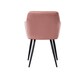 image 5 of Set of 6 Camden Modern Velvet Dining Chairs with Armrests, Quilted Design & Black Metal Legs Pink