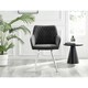 image 3 of Furniturebox 2x Falun Dark Grey Fabric Silver Leg Dining Chairs