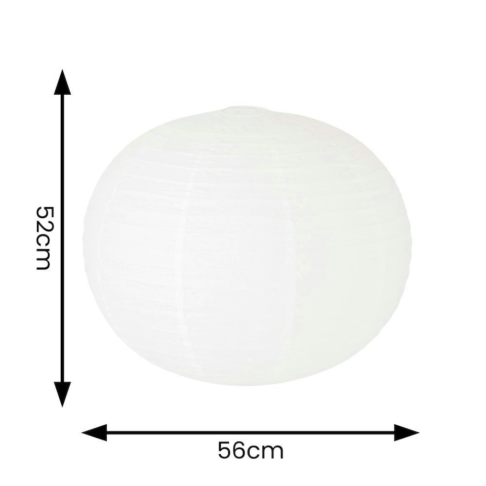 image 1 of ValueLights Isla White Paper Globe Ball Dome Easy Fit Ceiling 60cm Lamp Shade White