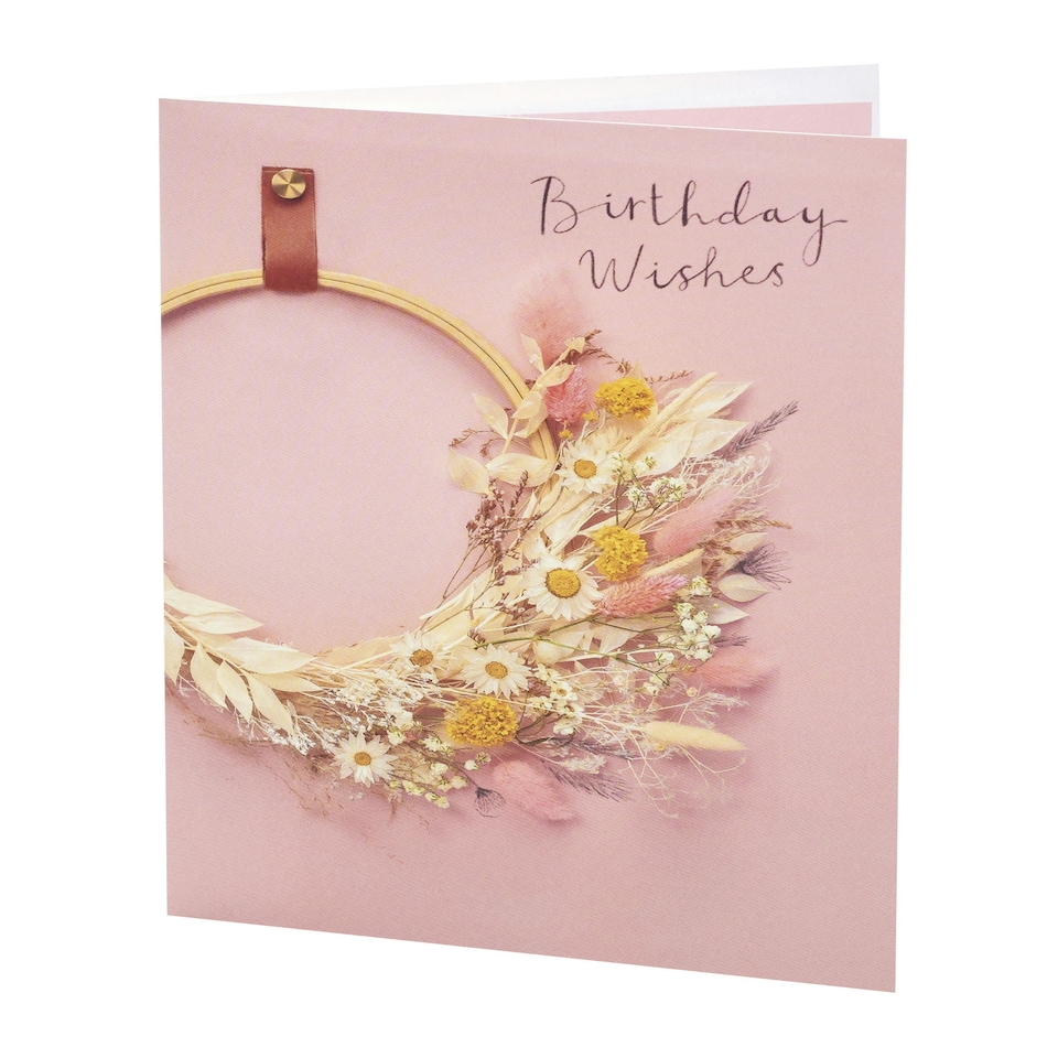 image 1 of Birthday Card - Floral Hoop