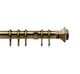 image 1 of 35mm Fixed Length Metal Curtain Pole Set Antique Brass Aztec Finial 300cm | Bronze | Bronze