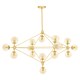 image 1 of Interiors by Premier Modern Fifteen Arm Gold Finish Pendant Light, Industrial Molecular Multi Bulb Ceiling Fixture, Chandelier