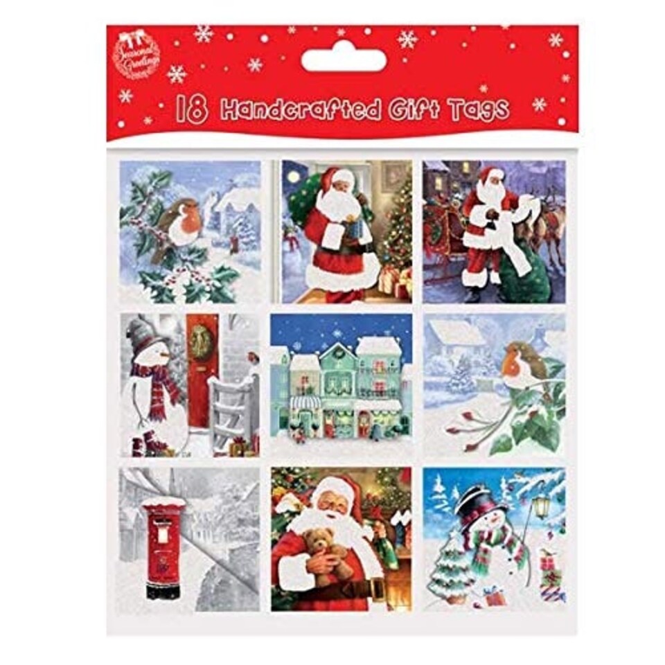image 1 of 18 Traditional Handcrafted Christmas Gift Tags