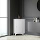 image 2 of Teamson Home Wooden Bathroom Corner Cabinet Standing White