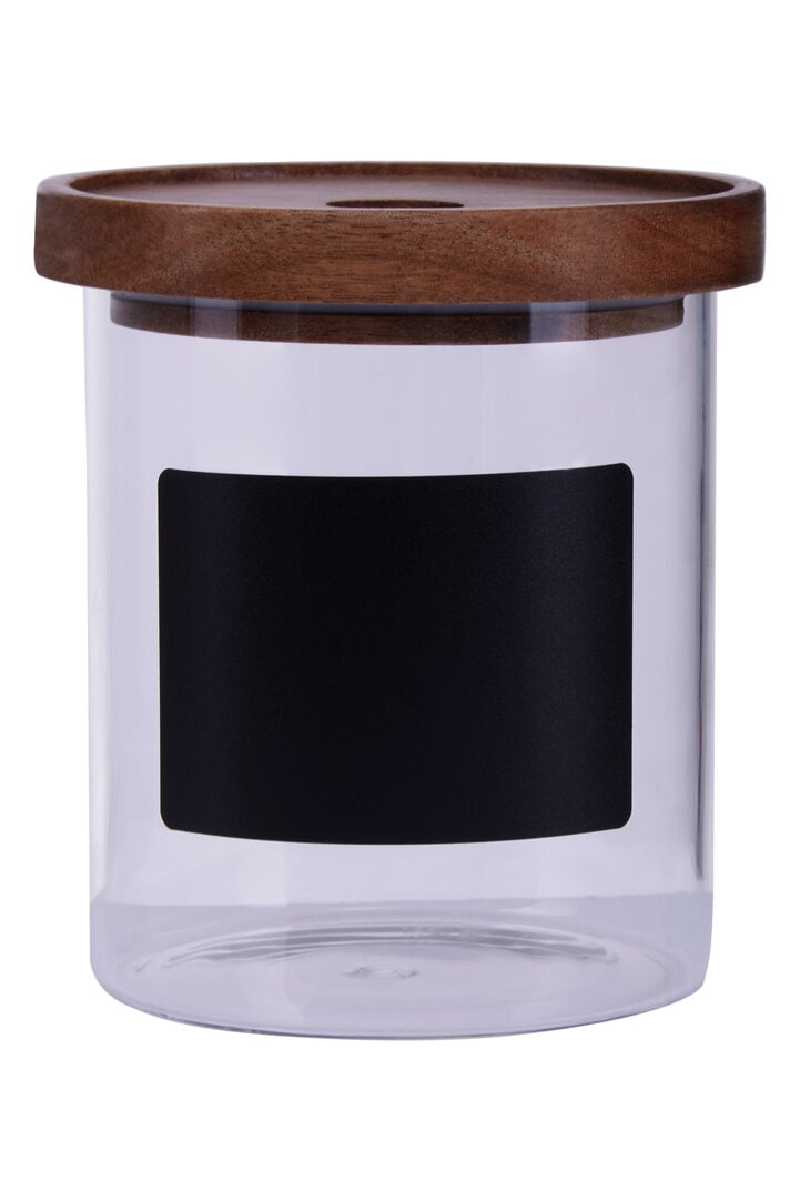 Orsina Durable Multipurpose Chalkboard 750ml Storage Jar, Stylish Jar With Lid For Counter, Airtight Storage Jars in Clear