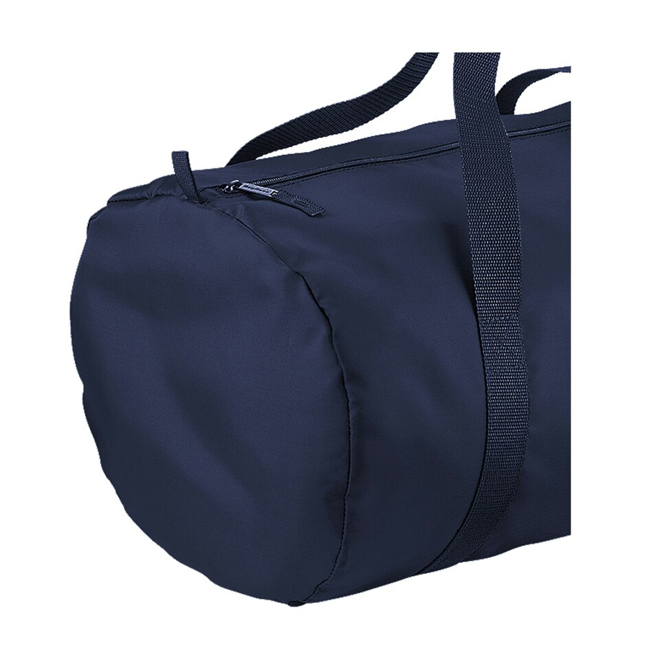 image 1 of BagBase Packaway Barrel Bag / Duffle Water Resistant Travel Bag (32 Litres) (Pack of 2) - French Navy/French Navy - One Size Blue | One Size