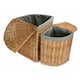 image 4 of Large Light Steamed Corner Linen Basket with Grey Sage Lining | Grey | Grey