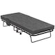 image 1 of HOMCOM Folding Bed with Mattress, Foldable Guest Bed on Wheels, Portable Single Bed with 10cm Mattress, Side Pockets, Cover, 190 x 80cm, Dark Grey