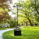 image 2 of Outsunny 3-head LED Solar Light Lamp Street Light Post with Planter Base, Black | Black | Black | 60L x 55W x 189H cm