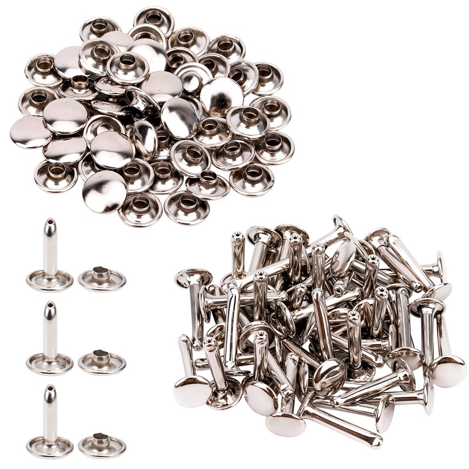 image 1 of 9x14mm Extra Long Double Cap Studs, Shoes, Repair Clothing -  50pcs