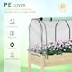 image 3 of Outsunny Raised Garden Bed with PE Cover Patio Elevated Wood Planter Box