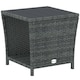 image 1 of Outsunny Side Table 2-Tier with Storage Shelf/Grey | Grey | Grey, Dark Grey | 45 x 45 x 43 cm