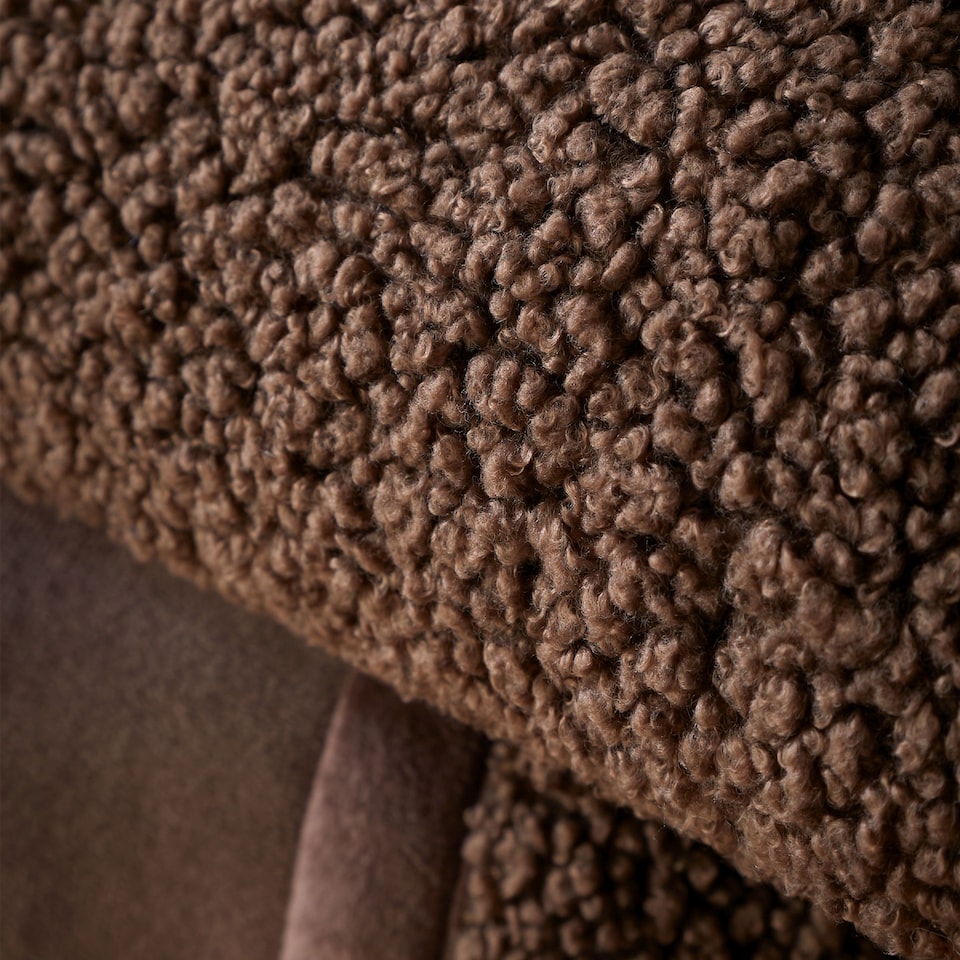 image 1 of Catherine Lansfield So Soft Velvet Boucle Blanket Throw | Brown | Chocolate