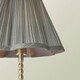 image 2 of ValueLights Maeve Dark Grey Pleated Faux Silk Scallop Shade Brushed Chrome Bobbin Table Lamp Silver