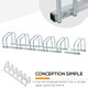 image 4 of HOMCOM Bike Parking Rack Bicycle Locking Storage Stand for 6 Cycling Black