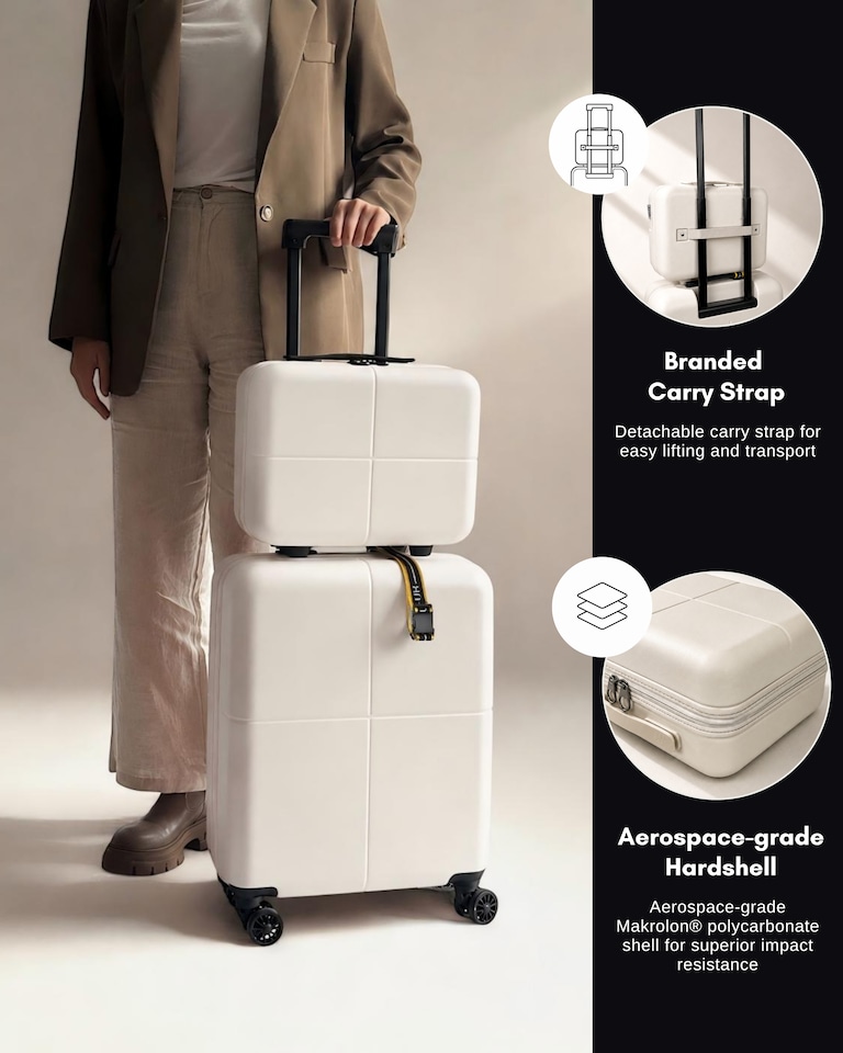 image 1 of Premium 100% Makrolon PC 2 PCS Suitcase Set | Vanity + Cabin Luggage
