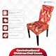 image 3 of Christmas Bow Ribbons Printed Chair Covers, Seat Protector Slipcovers - Red