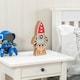 image 2 of ValueLights Kids Battery Powered Wooden Rocket Wall or Table Lamp
