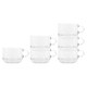 image 1 of LAV Cozy Stacking Glass Coffee Cups - 270ml - Pack of 6 | Clear | Clear