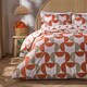 image 1 of OHS Moroccan Abstract Microfibre Duvet Cover with Pillowcase Bedding Set | Orange | Rust | Double
