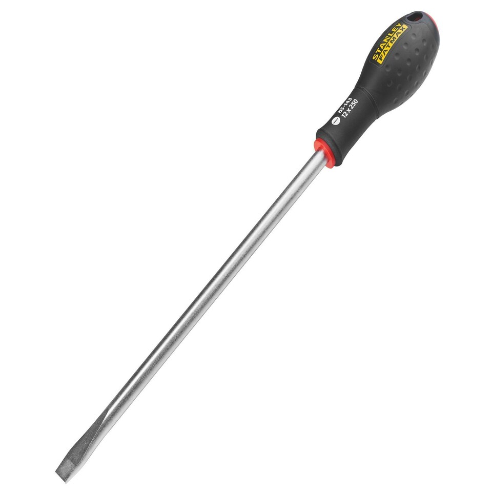 image 1 of Stanley Hand Tools Fatmax Screwdriver, Flared Slotted - Multi Colour - 12.0mm x 250mm