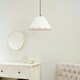 image 1 of ValueLights Florie Natural Linen Small Tapered Lamp Shade with Scallop Pink Trim