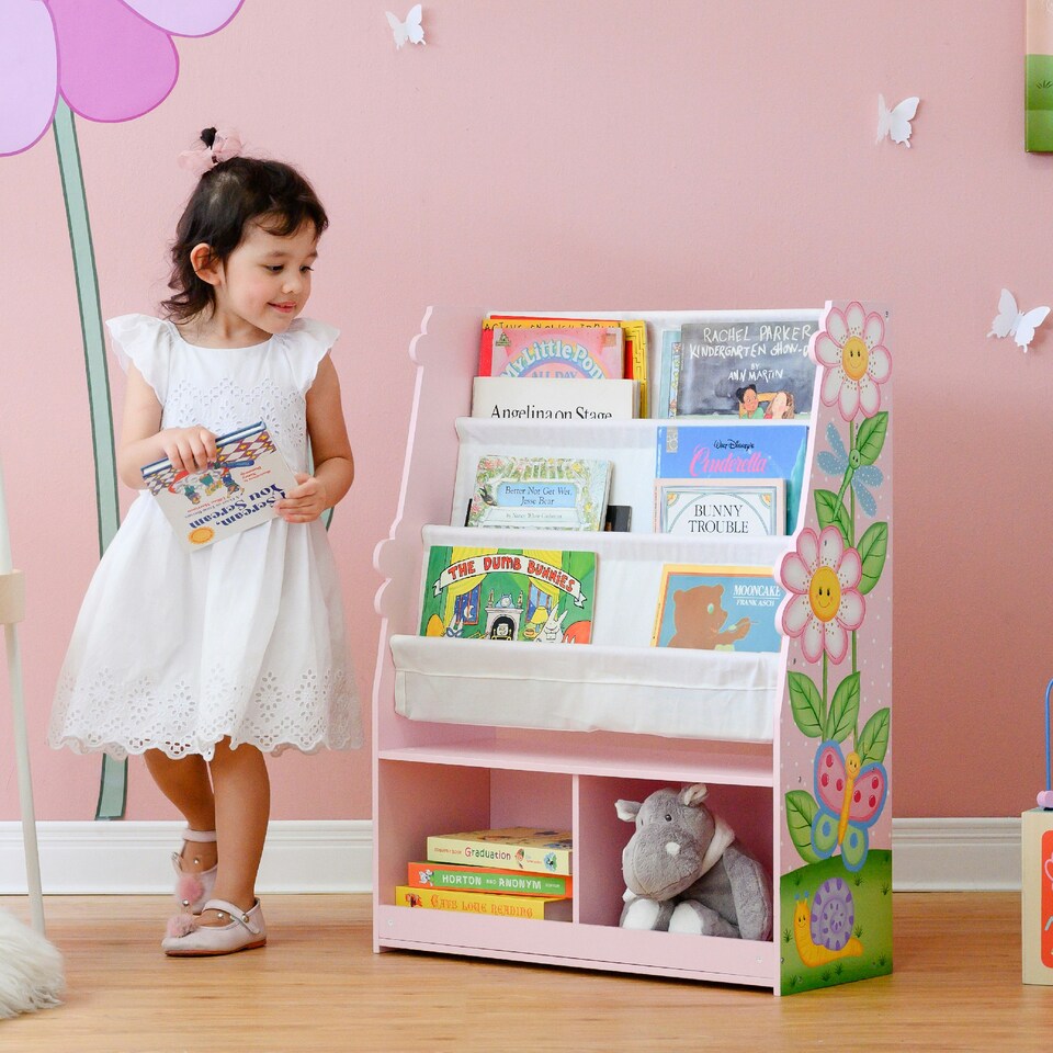 image 1 of Teamson Kids Magic Garden Book Rack Storage Kids Display Bookshelf