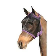 Hy BHB Equestrian Mesh Half Mask Without Ears - Black/Grape Royal - XL