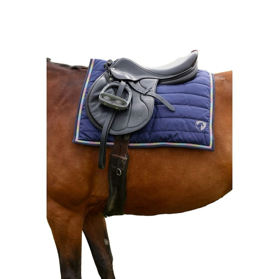image 1 of HySPEED Mystic Comfort Horse Saddlepad - Navy/Rainbow Dust - One Size