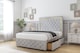 image 4 of Sloomy Sofia Gold Silver Naples Divan Bed Base 4 Drawers With 54 Inch Floor Standing Headboard & 12 Inch Matching Footboard | Silver | Silver | King | 1