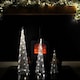 image 3 of LED Tree Cone Obelisk Trio with 90 LEDs in Silver