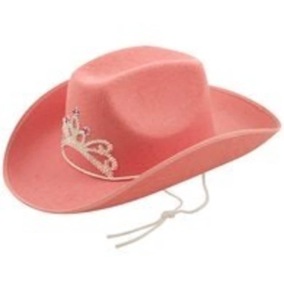 image 1 of Pink Cowboy Hat with Tiara
