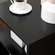 image 7 of HOMCOM Wooden S Shape Cube Coffee Table 2 Tier Storage Shelves Organizer Office Bookcase Living Room End Desk Stand Display Black | Black