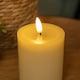 image 5 of 7.5cm x 10cm Cream Wax Melted Pool Effect Candle with Timer Function and Warm White LED