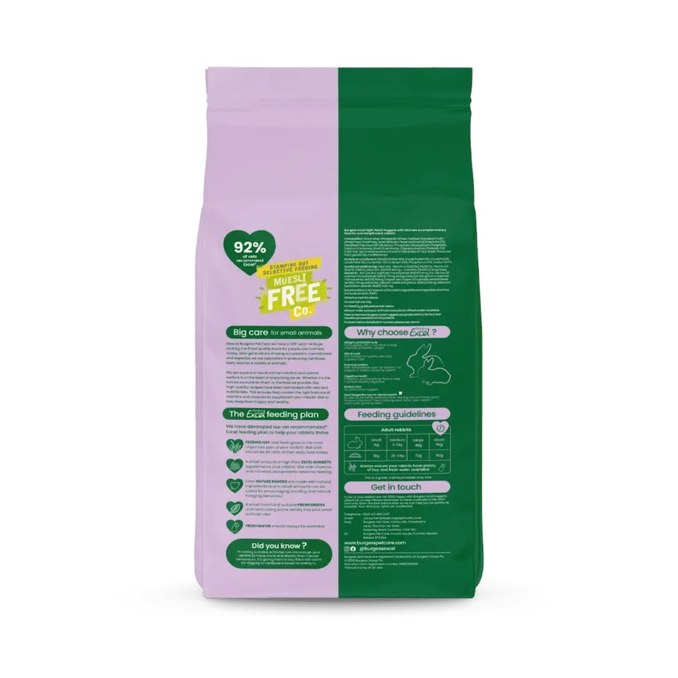 image 1 of Burgess Excel Light Rabbit Nuggets With Mint - 1.5KG