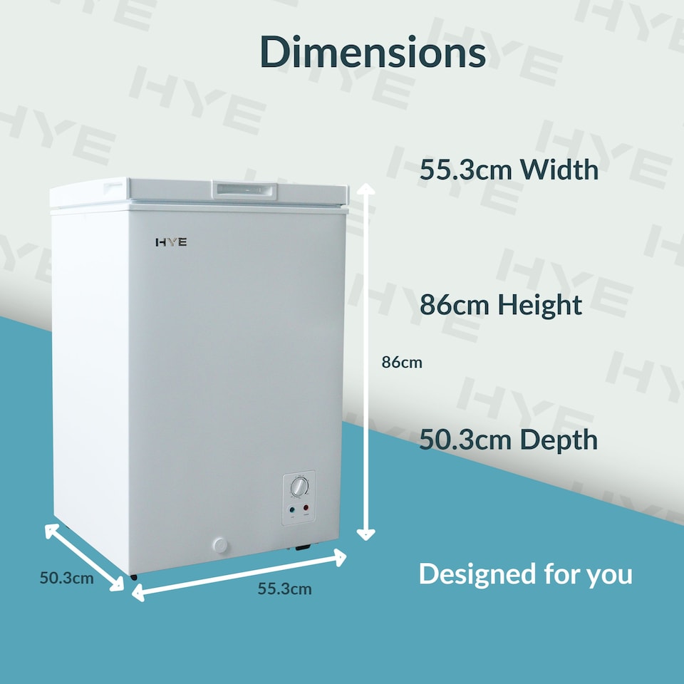 image 1 of HYE 96 Litre Freestanding Chest Freezer, 60cm, White - RF01CF96W24