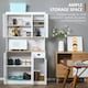 image 4 of HOMCOM Kitchen Cupboard Storage Cabinet with Adjustable Shelves, White