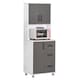 image 6 of HOMCOM Modern Kitchen Cupboard Storage Organiser Microwave Cabinet Grey