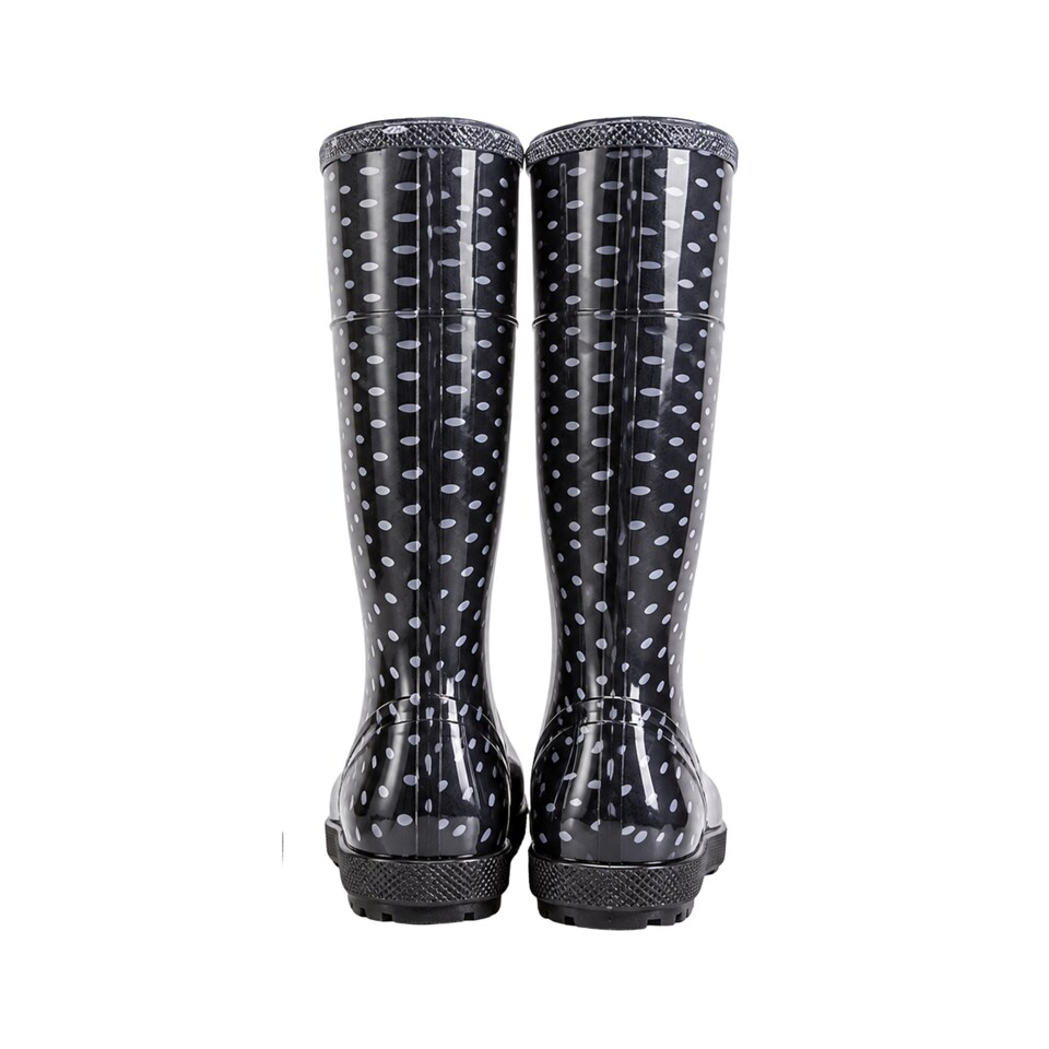 image 1 of Hawai Lady Women's Black Polka Dot PVC Rain Wellies EU40