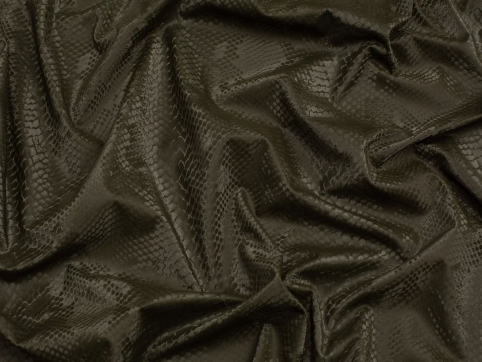 Minerva Core Range Green Snakeskin Activewear Lycra Four Way Stretch Knit Fabric for Dressmaking, 140cm / 55" Wide - per metre