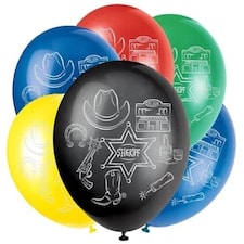 Assorted Western Latex Balloons 30cm / 12 in - Pack of 6