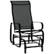 image 6 of Outsunny Outdoor Gliding Rocking Chair w/ Metal Frame for Patio, Garden, Black