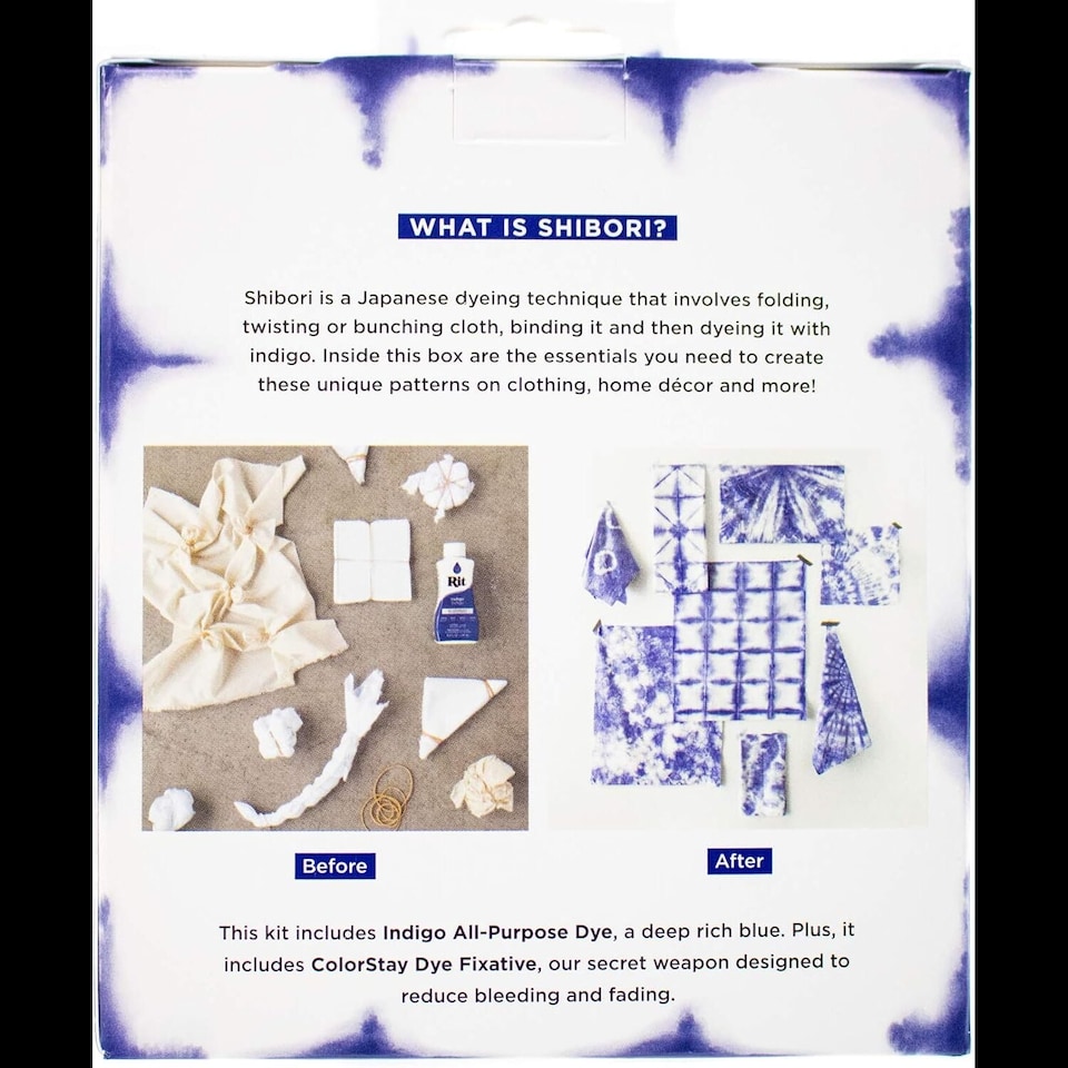 image 1 of Rit Indigo Shibori Tie Dye Kit for All Unique Patterns 2x 8oz