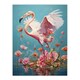 image 3 of Flamingo Flight Lake Dance Pink Floral Water Flowers Black Framed Wall Art Print A4