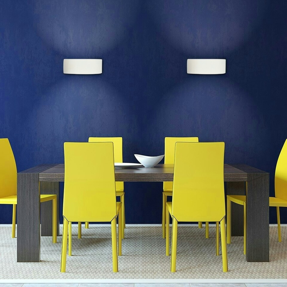 image 1 of ValueLights Pair Of Modern Planter Style White Ceramic Wall Lights | White